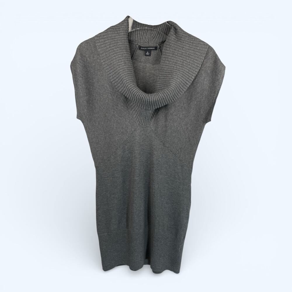 Banana Republic Women's Cowl Neck Lightweight Sweater Mini Dress Gray Small